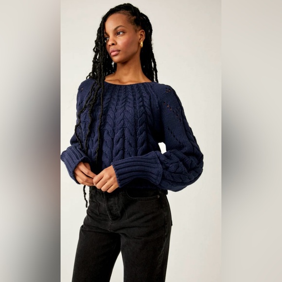 FREE PEOPLE Sandre
Pullover OB1757383 Blue size Medium M NWOT $148 - Picture 9 of 16